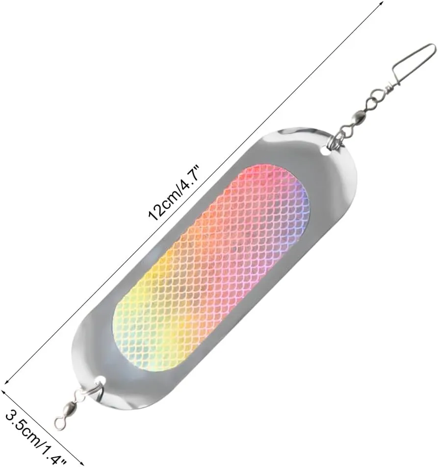 Fishing Flashers, 4PCS Reflective Salmon Lures High Visibility Fishing Diving Board for Freshwater Seawater