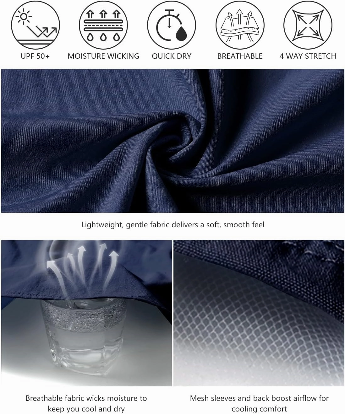 Fishing Shirts for Men Long Sleeve Sun Protection Outdoor Safari Shirt Men Clothes, Quick Dry Mens Fishing Shirts