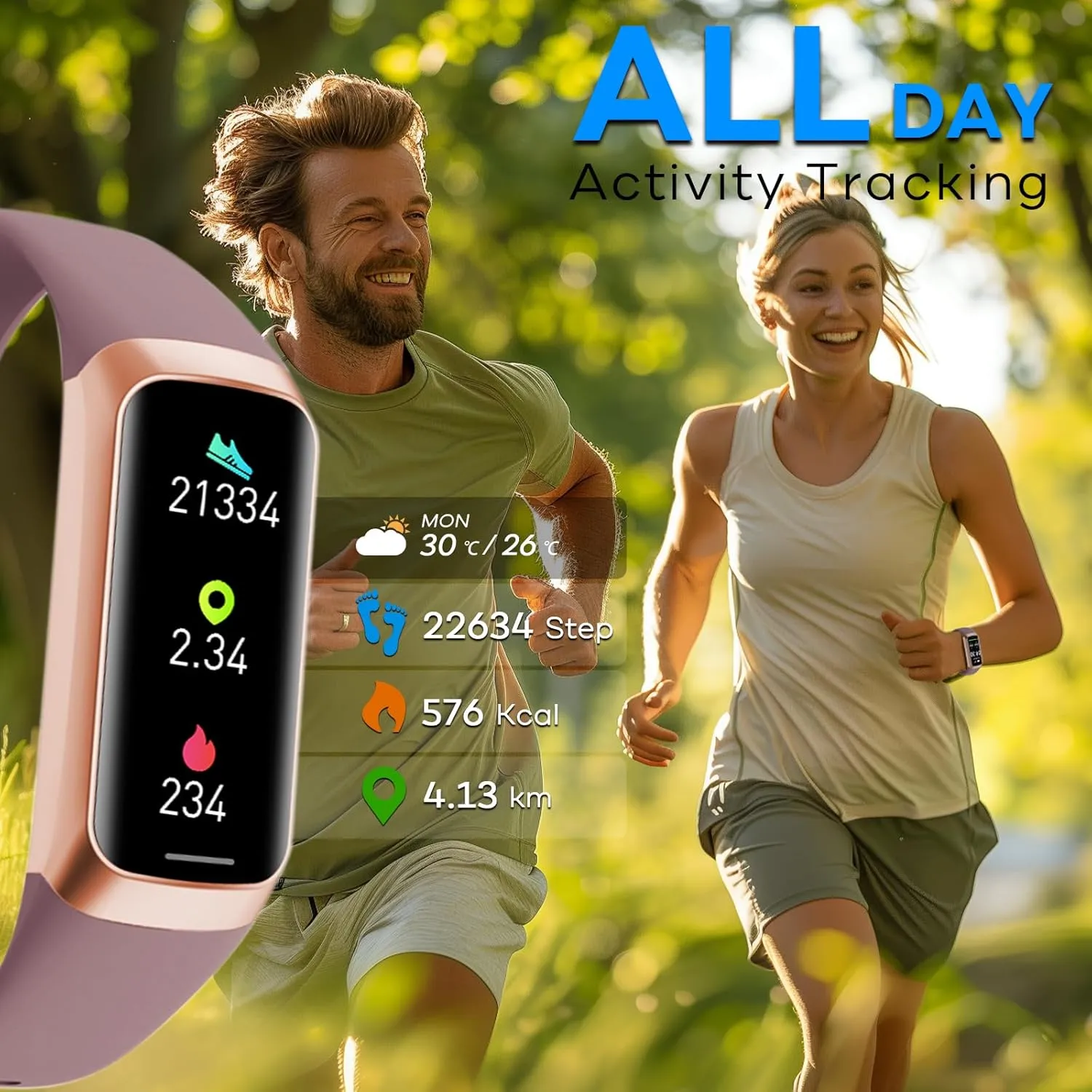 Fitness Activity Tracker for Men Women,Smart Watch with Blood Pressure Monitor Heart Rate Sleep Monitor IP67 Waterproof Pedometer Step Counter Calorie Tracker Health Watch for Android iOS Phones