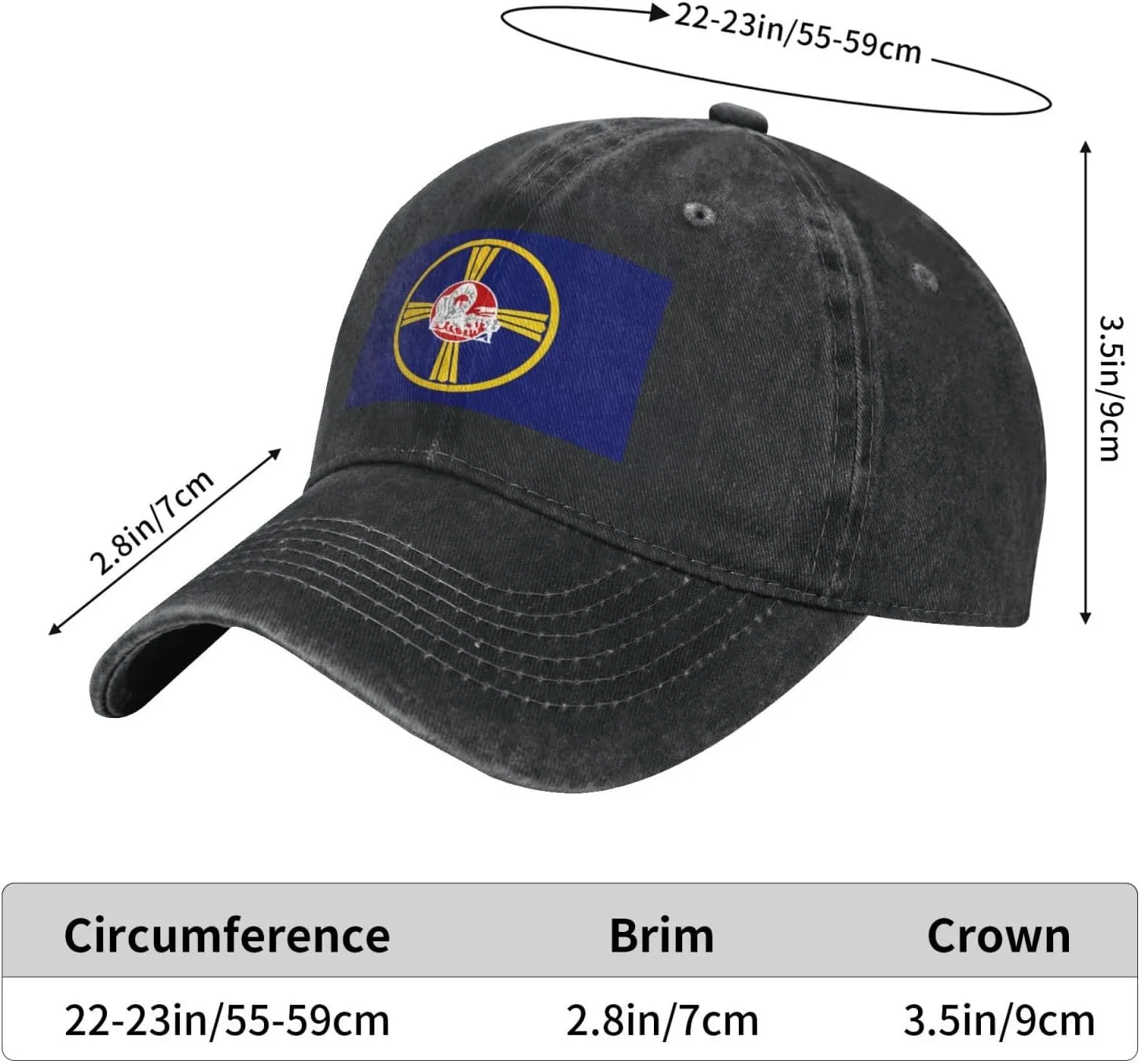 Flag of Omaha, Nebraska Baseball Cap for Men Women Adjustable Golf Dad Hat Vintage Original Black Hats