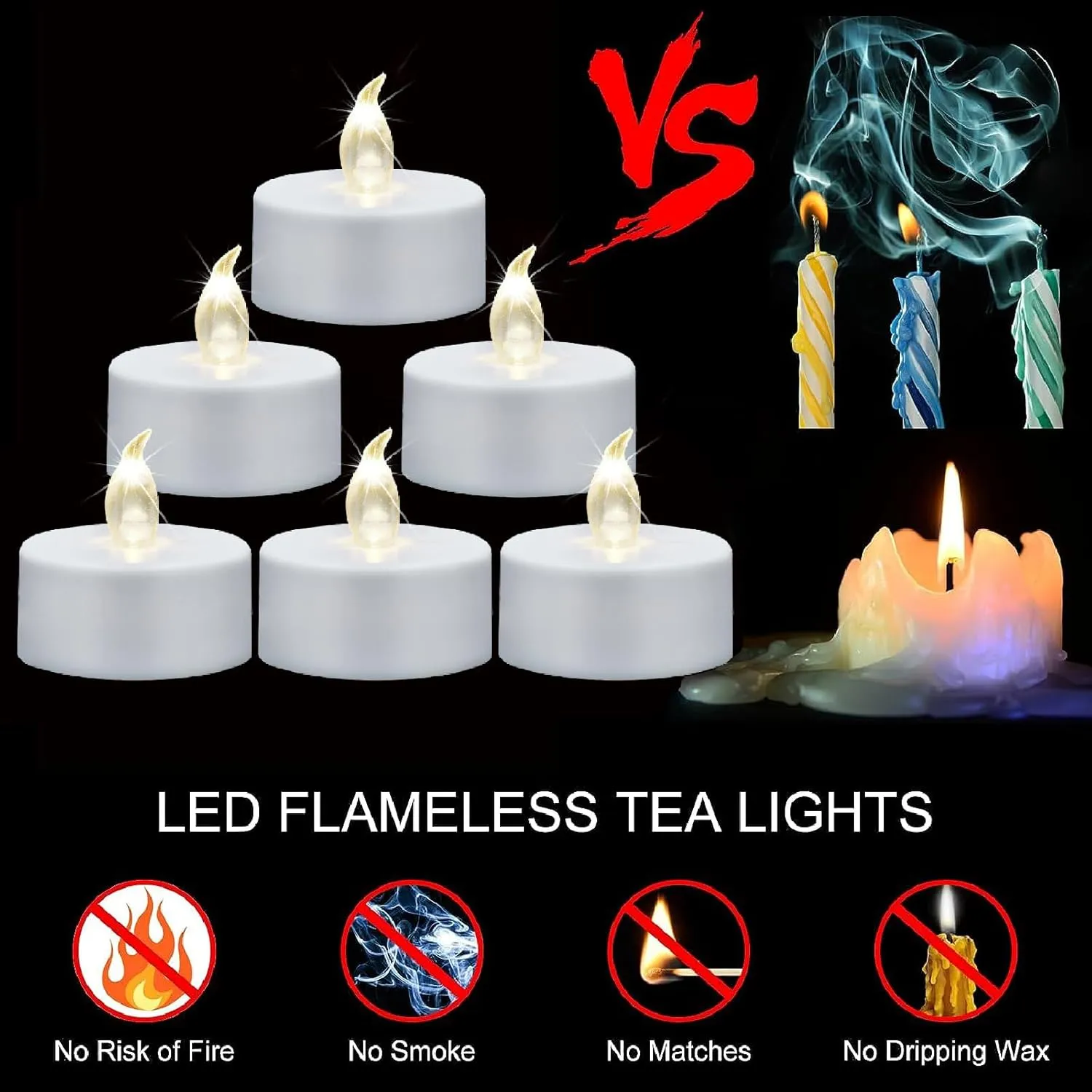 Flameless Led Tea Lights Candles with Remote and Timer,12Pack Battery Operated Electric Candle,Bright Flickering Votive Tealight,Last 400 Hours,for Weddings Holiday Party Decor (Warm White)