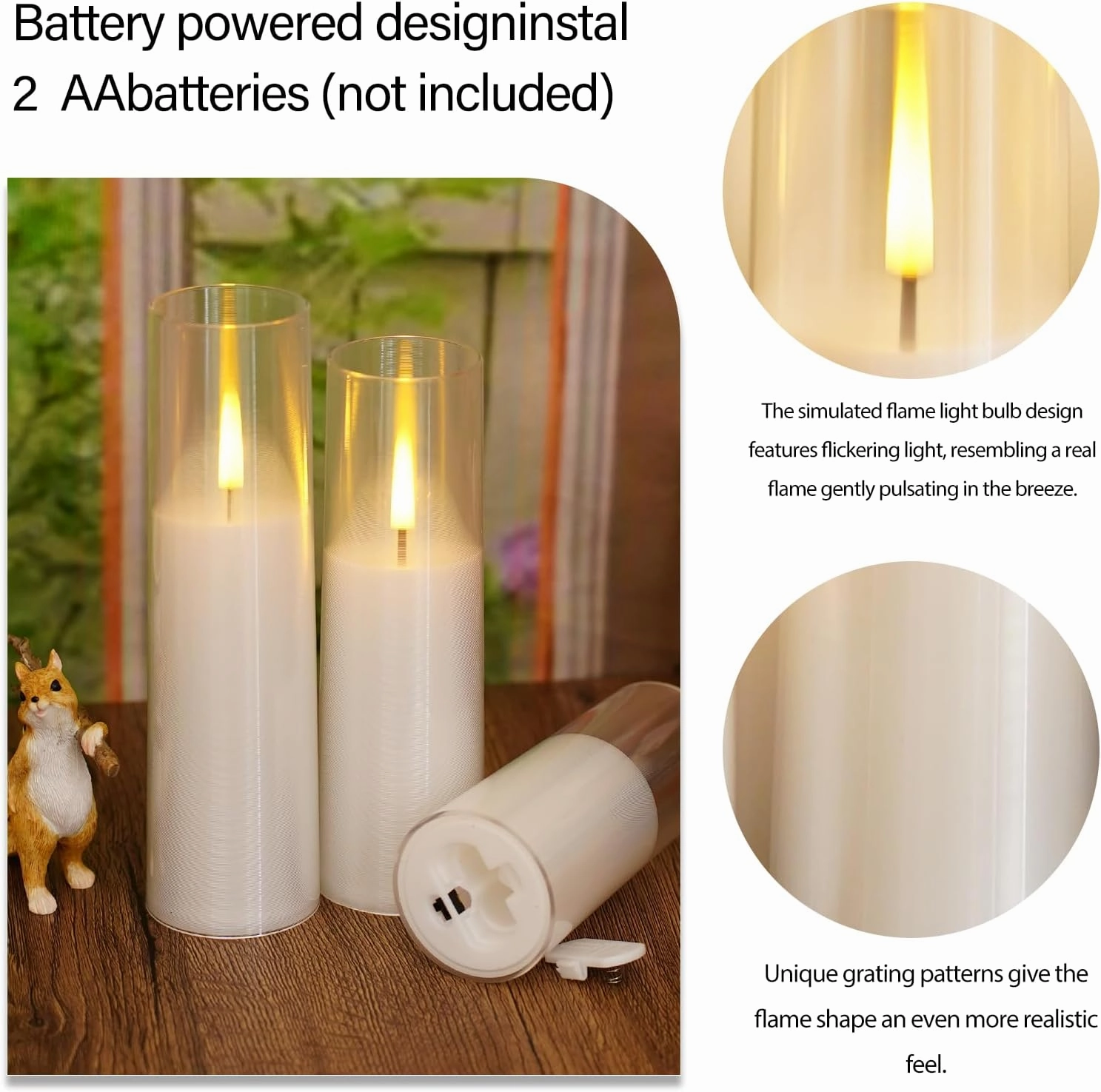 Flameless LED Candles, Upgraded Realistic 5 Pcs Flickering Flame Pillar Candles, Battery Operated Candles with Remote Timer, for Romantic Ambiance and Home Decoration (White)