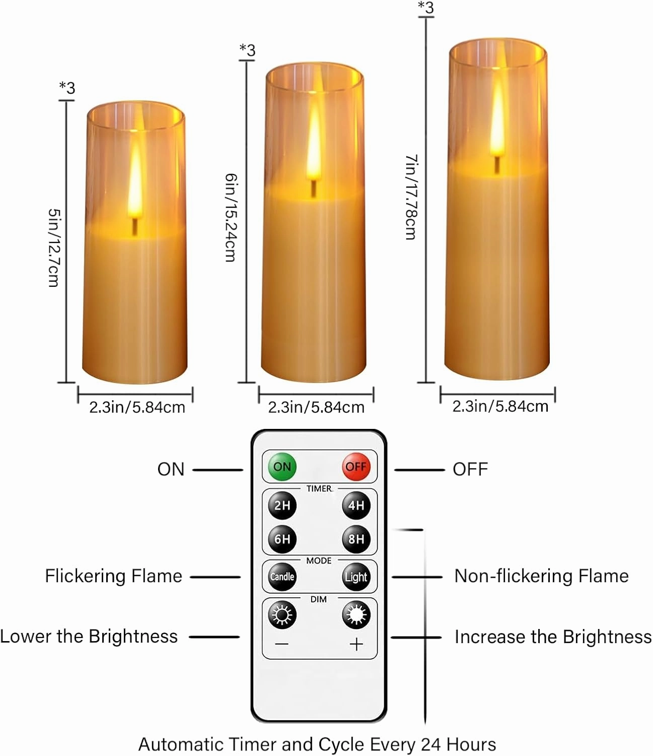 Flameless LED Candles, Upgraded Realistic 9 Pcs Flickering Flame Pillar Candles, Battery Operated Candles with Remote Timer, for Romantic Ambiance and Home Decoration (Gold)