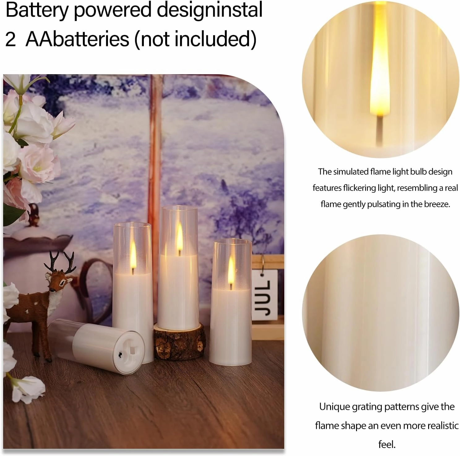 Flameless LED Candles, Upgraded Realistic 9 Pcs Flickering Flame Pillar Candles, Battery Operated Candles with Remote Timer, for Romantic Ambiance and Home Decoration (White)