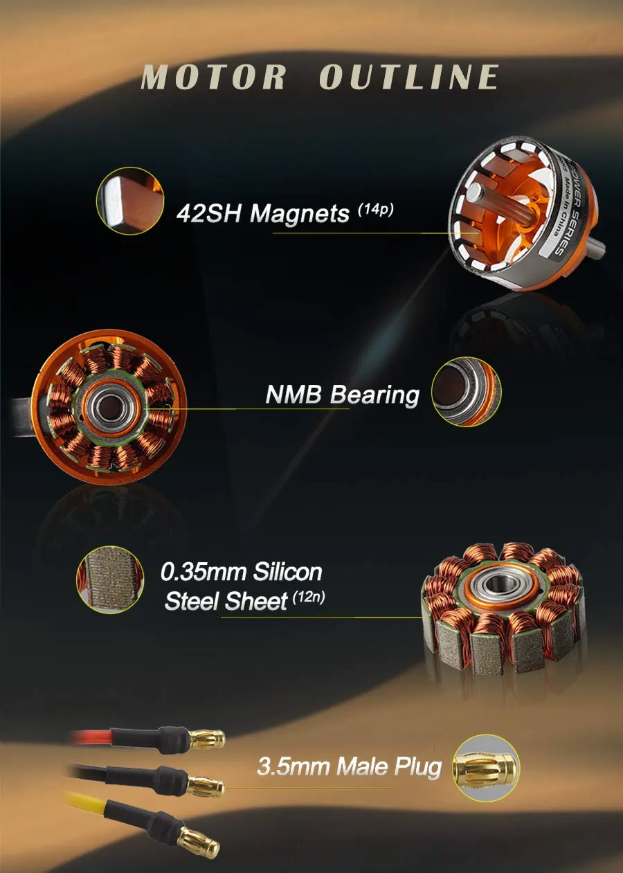 FLASH HOBBY D3530 1100KV Brushless Motor Fixed Wing Outrunner Motor for Mini Multicopters RC Plane Helicopter Multirotor Quadcopter