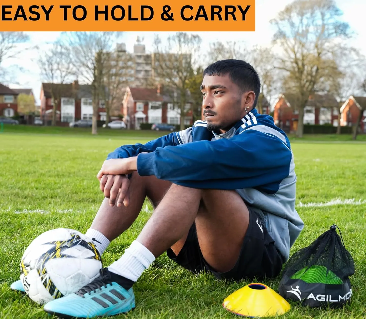 Flexible Soccer Cones (Set of 50/40/25) with Mesh Bag & Strap, Unbreakable Sports Cones for Soccer, Basketball, Football Training Equipment, Agility Soccer Cones for Drills Training