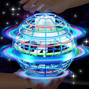 Flying Orb Ball Toy, Magic Hand Controlled Mini Drone Fly Orb Hover Ball Toy,Galactic Fidget Spinner Flying Orb, Cool Toys Gift for 6 7 8 9 10  Year Old Boys Girls Toys-Blue