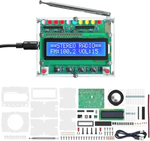 FM Radio Kit,DIY Soldering Projects Radio with LED Flashing Lights FM 87-108MHz Soldering Practice Kit DIY Radio Kit for Learning Teaching STEM Education Ideal Gift for Family and Friends