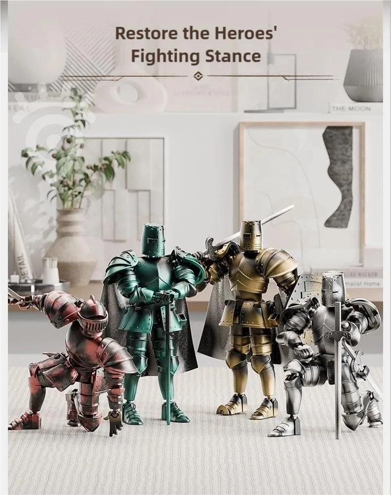 FOTN Medieval Action Figures,Knight Armor Action Figure,Multi-Jointed Movable Robot Mannequin T13,Dummy 13 Action Figure(Assembly Required) (D-Cyan)