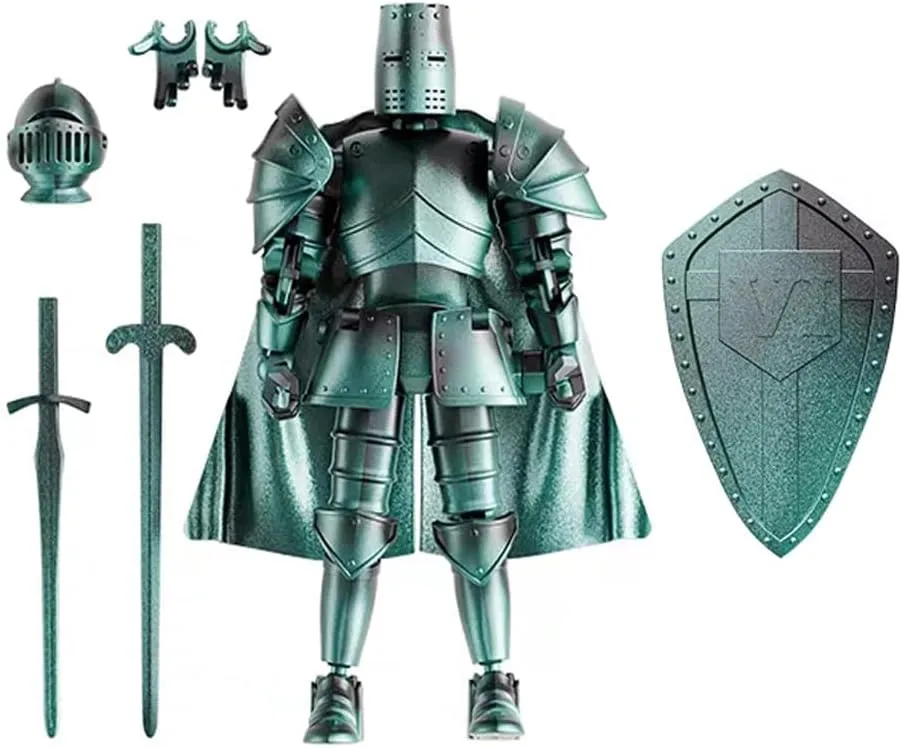 FOTN Medieval Action Figures,Knight Armor Action Figure,Multi-Jointed Movable Robot Mannequin T13,Dummy 13 Action Figure(Assembly Required) (D-Cyan)