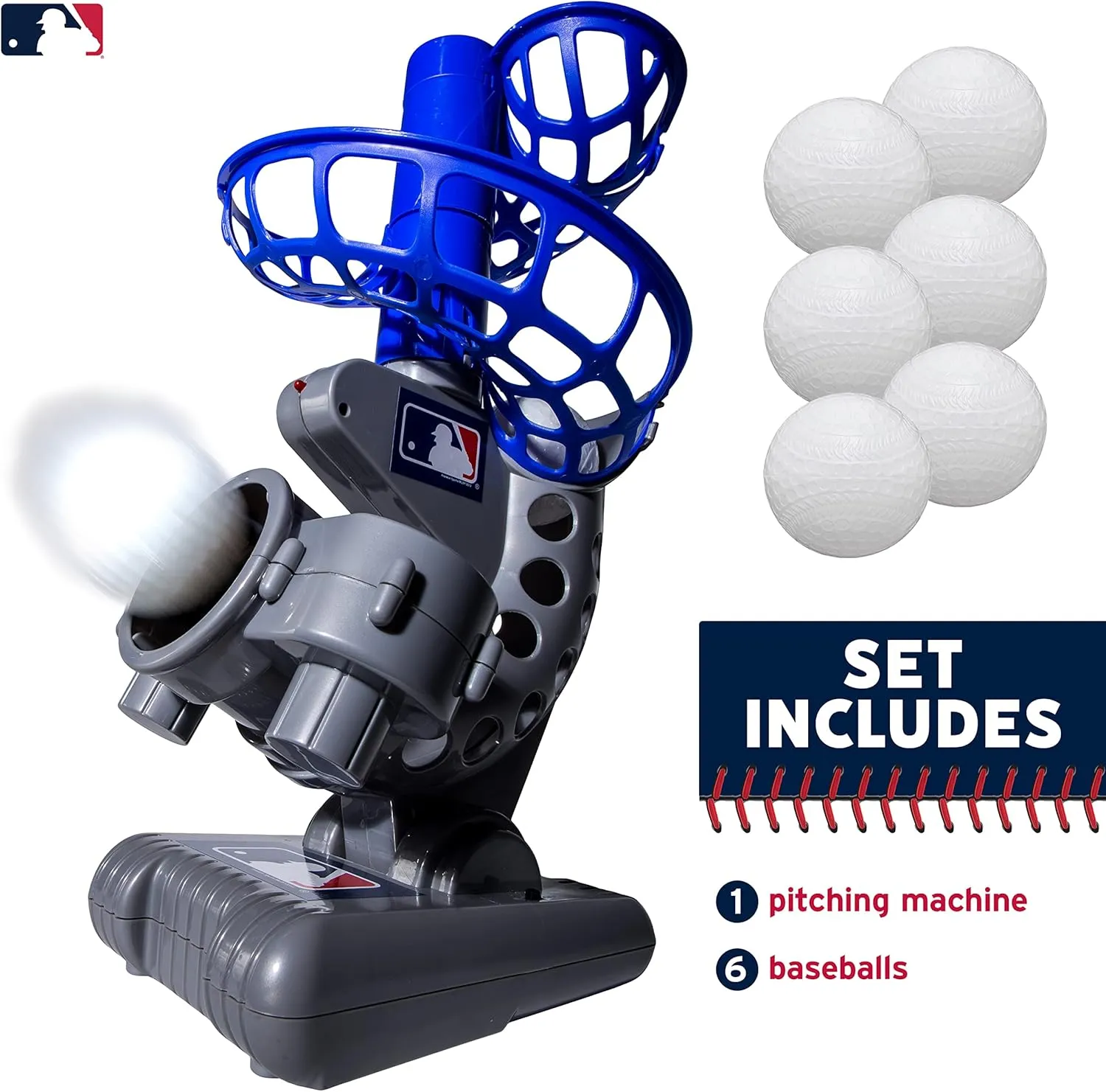 Franklin Sports MLB Electronic Baseball Pitching Machine - Automatic Youth Pitching Machine with (6) Plastic Baseballs Included -Youth Baseball Pitcher