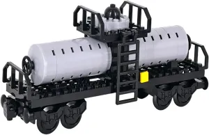 Freight Train Cars Building Block Set，Tanker Truck DIY Building Model, Compatible with Railway Track Building Accessories，Top Present for Boys and Girls (Tank Truck)
