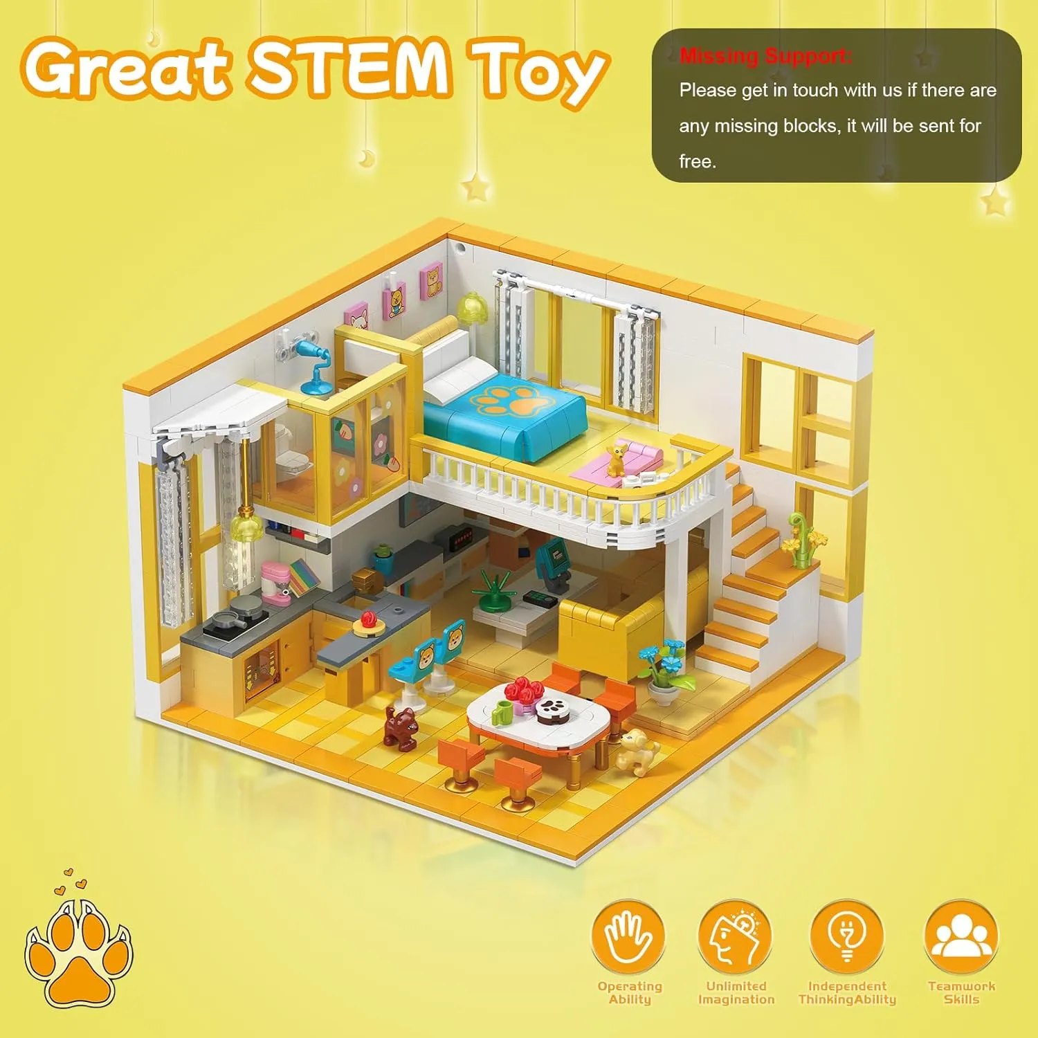 Friends House Building Block Set, Pets Collection Small Brick Model Set, Creative Mini Toy Building Sets, Children’s Day Birthday for Teens Kids Boys Girls 8 , 1048 PCS