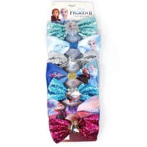 Frozen 2 Girls 7 Small Bow Bundle, Hair Bows for Girls - Ages 3 