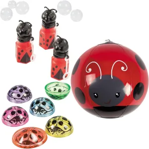 Fun Express 36 Piece Lovely Ladybug Inflatable Toys and Handouts Kit for 12