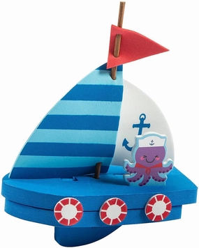 Fun Express Sailboat Craft Kit - VBS Vacation Bible School Supplies/Decor – Makes 12