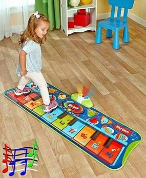 Fun Step-to-Play Junior Battery Operated Piano Mat with Flashing Lights and 20 Demo Songs for Kids Ages 2 