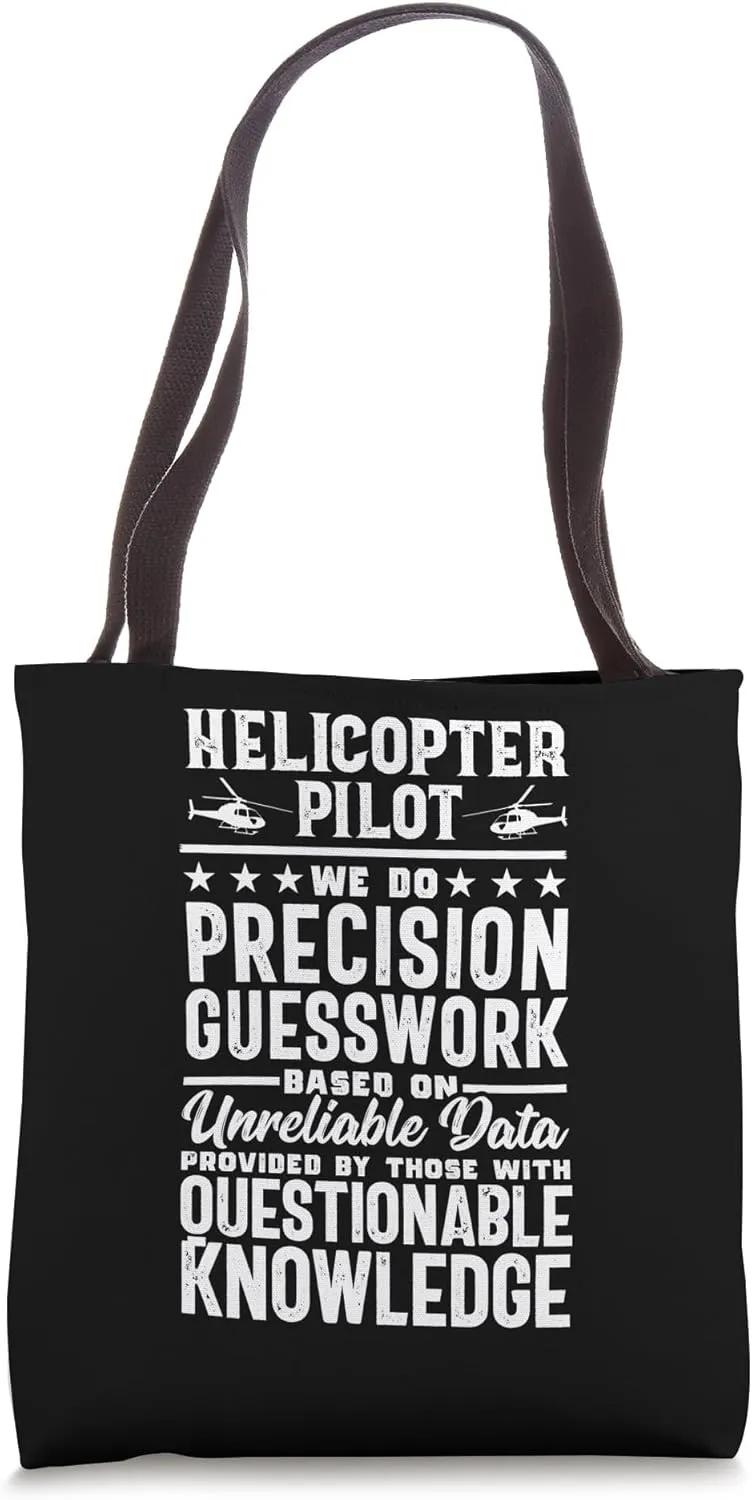 Funny Helicopter Pilot Cabin Crew Aviation Aerial Rotorcraft Tote Bag