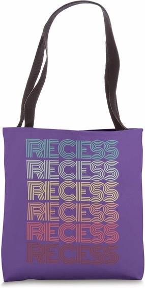 Funny Word RECESS Retro I'm Just Here Back To High School Tote Bag