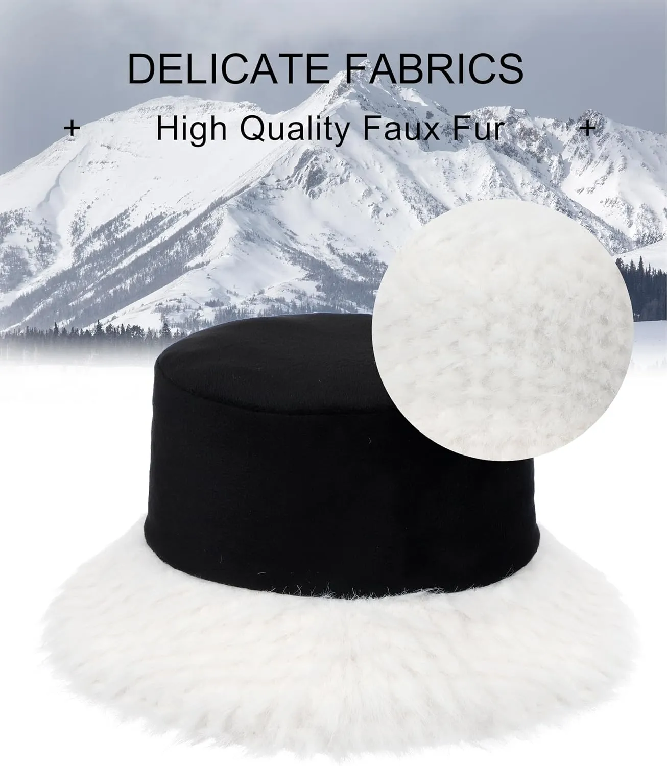 Furry Faux Fur Bucket Hat for Women Warm Winter Plush Fully Fisherman Cap