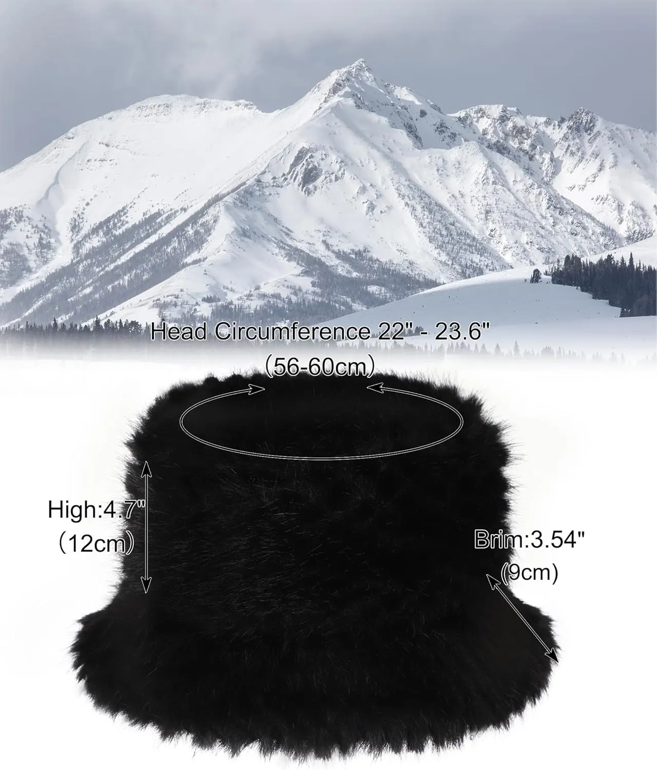 Furry Faux Fur Bucket Hat for Women Warm Winter Plush Fully Fisherman Cap