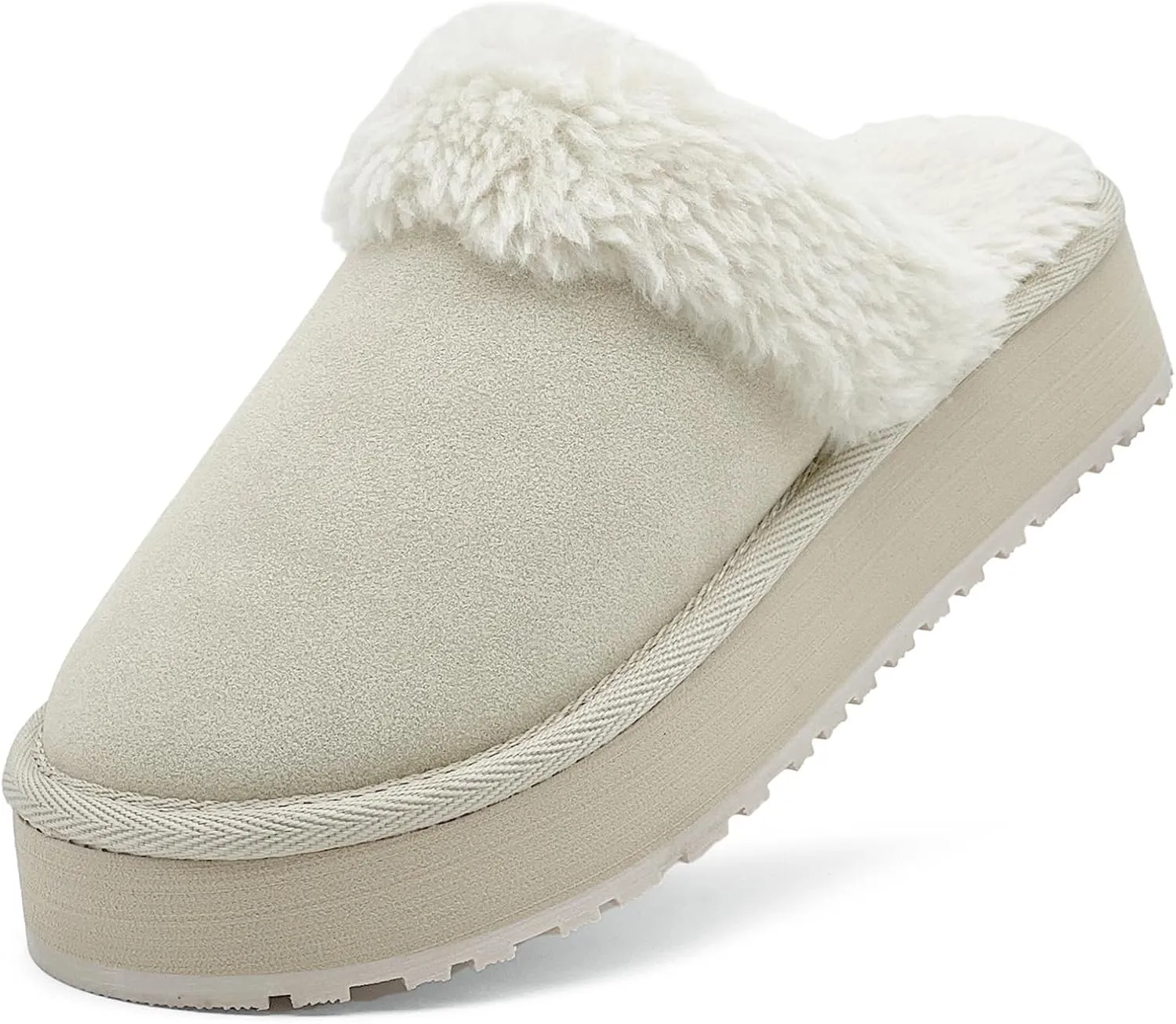 Fuzzy House Slippers for Women Indoor Outdoor Mens Ladies Platform Memory Foam Comfy House Shoes Fluffy Warm Cozy Bedroom Clogs