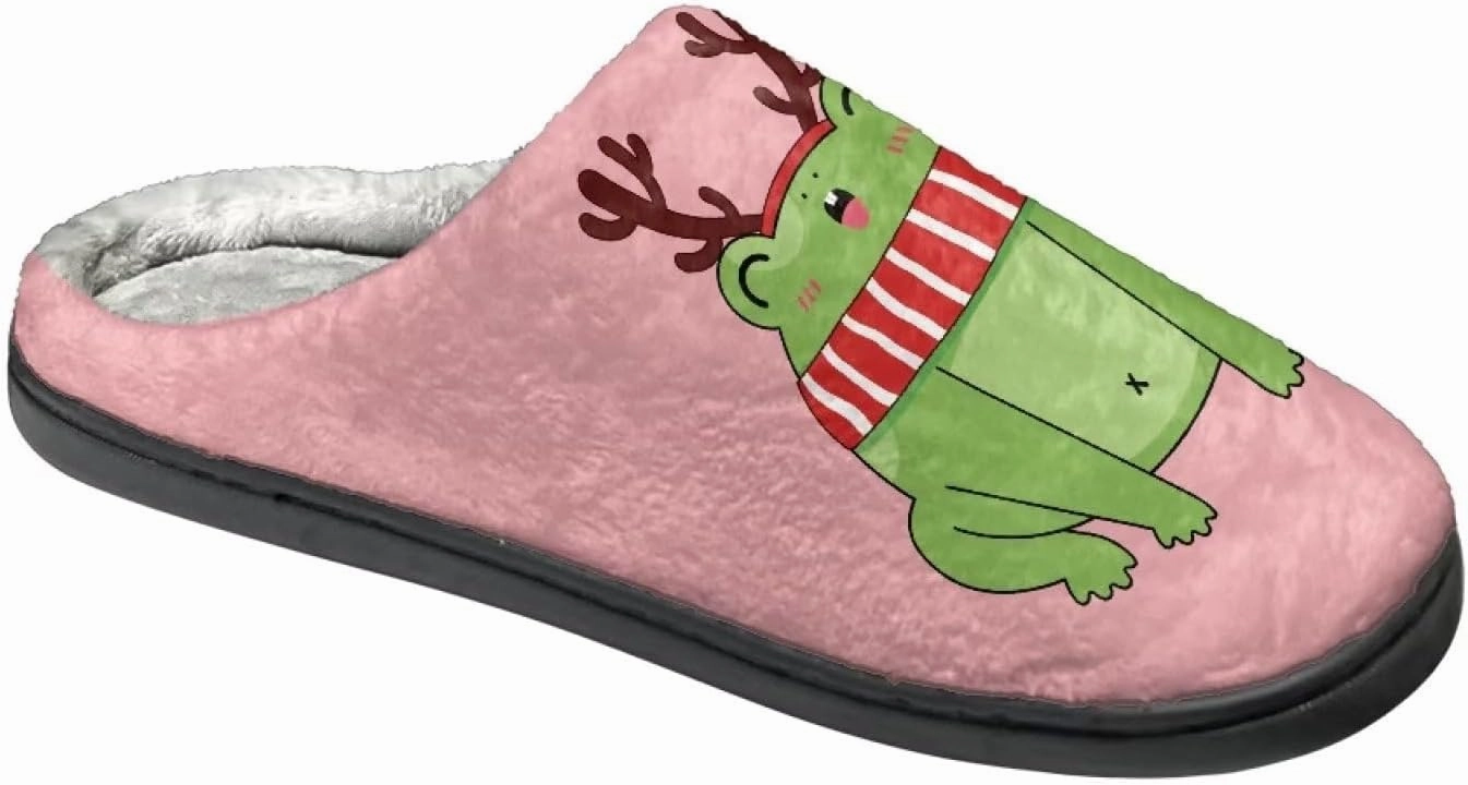 Fuzzy Bedroom Slippers with Non-Skid Sole Plush Soft Slippers for Women Men Indoor Outdoor Warm House Shoes