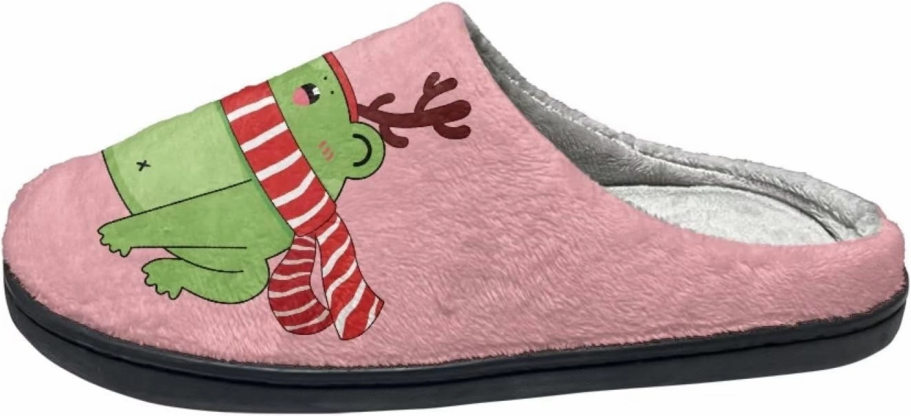 Fuzzy Bedroom Slippers with Non-Skid Sole Plush Soft Slippers for Women Men Indoor Outdoor Warm House Shoes