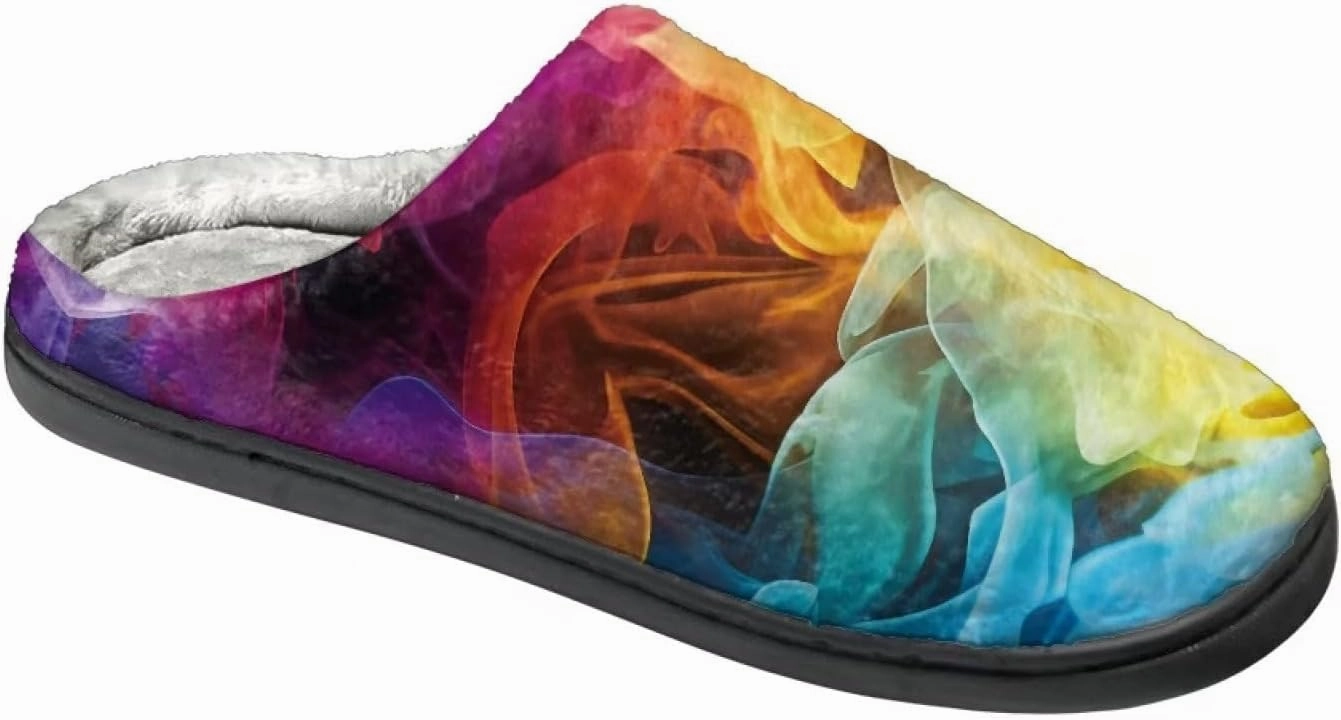 Fuzzy Bedroom Slippers with Non-Skid Sole Plush Soft Slippers for Women Men Indoor Outdoor Warm House Shoes