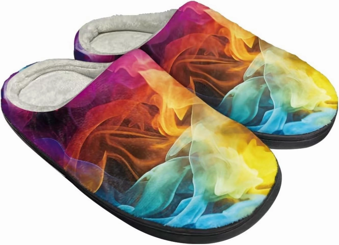 Fuzzy Bedroom Slippers with Non-Skid Sole Plush Soft Slippers for Women Men Indoor Outdoor Warm House Shoes