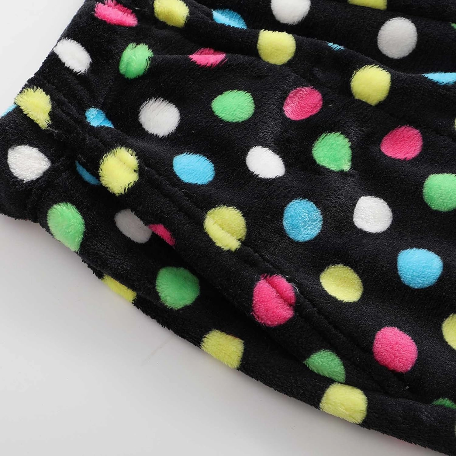 Fuzzy Flannel Pajama Pants for Women Comfy Soft Fluffy Plush Polka Dot Pj Pants High Waisted Wide Leg Lounge Pants