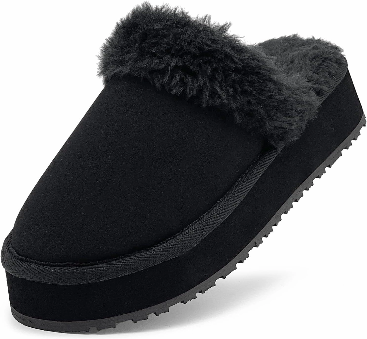 Fuzzy House Slippers for Women Indoor Outdoor Mens Ladies Platform Memory Foam Comfy House Shoes Fluffy Warm Cozy Bedroom Clogs