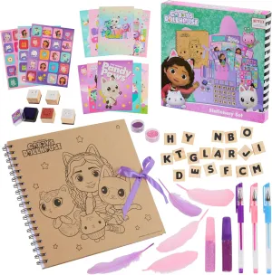 Gabby's Dollhouse Scrapbook Kit for Kids Art Supplies Craft Set Scrapbook Accessories Stickers Stamps Gel Pens Girls Gifts