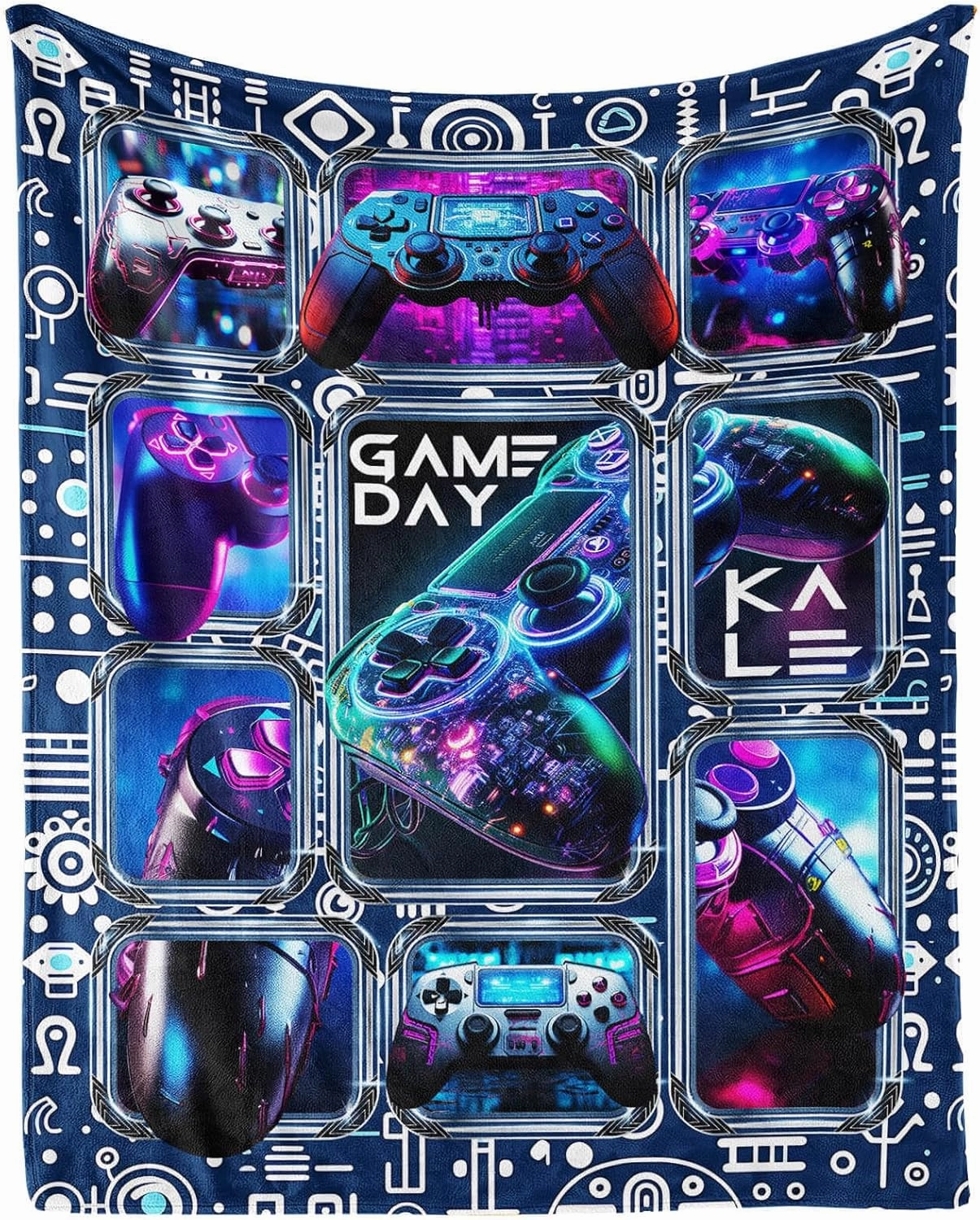 Gaming Throw Blanket, 40"x50" Flannel Cool Gamer Themed Throw, Soft Nap Throw Blanket for Home Boys Girls Women Men Gamer Gaming Enthusiasts Gifts