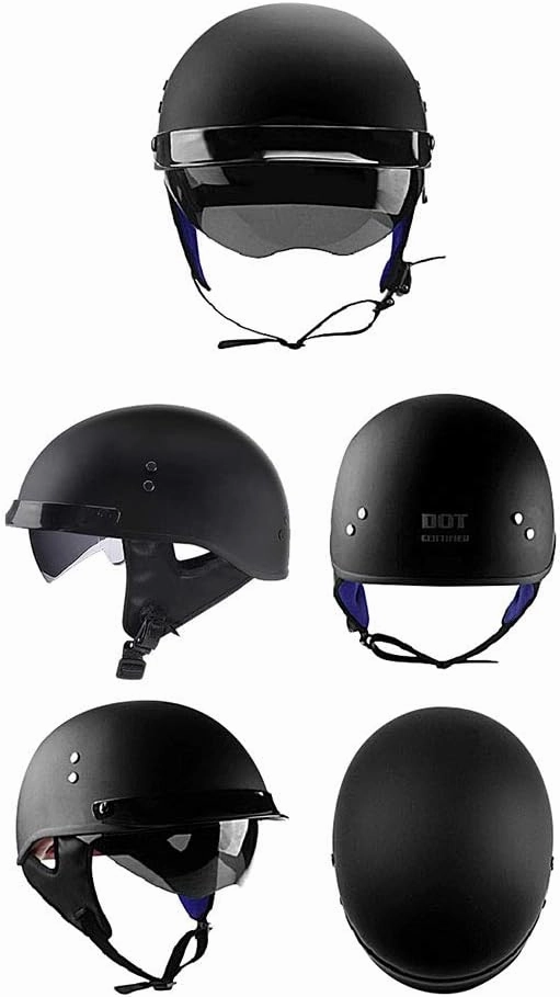 GAOZ Classic Retro Half Helmet Crash Protection Adjustable Brain-Cap Electric Car Bicycle Lightweight Vintage Motorcycle Helmet DOT Approved Unisex-Adult