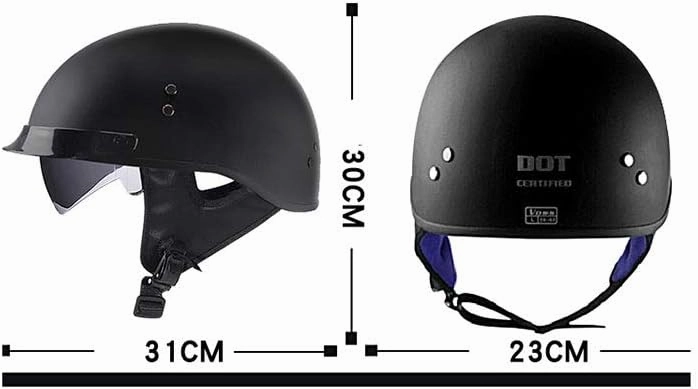 GAOZ Classic Retro Half Helmet Crash Protection Adjustable Brain-Cap Electric Car Bicycle Lightweight Vintage Motorcycle Helmet DOT Approved Unisex-Adult