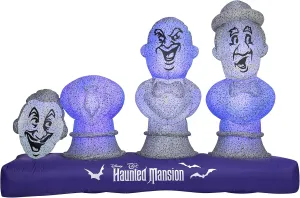 Gemmy Haunted Mansion Scene with Music and Synchronized Light Show, 5.5 ft Tall, Blue