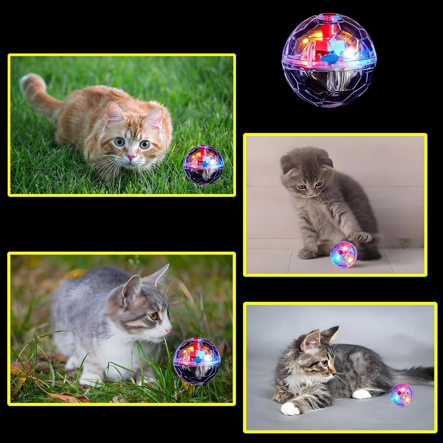 Ghost Hunting Equipment Kit, Include 1 pc Emf Meter and 4 pcs Motion Light up Cat Balls；Paranormal Equipment (Ghost Hunting Equipment Kit)