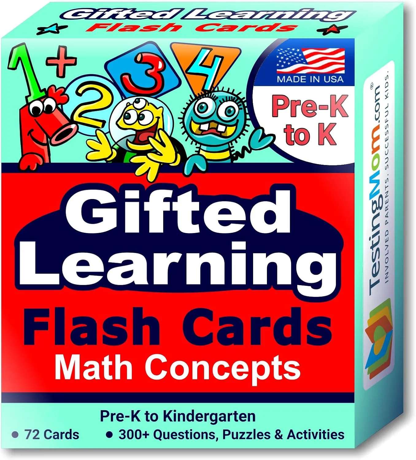 Gifted Learning Flash Cards Math Concepts for Pre-K to Kindergarten Addition, Subtraction, Counting, & More for CogAT, Iowa Test, NNAT, OLSAT, NYC Gifted and Talented