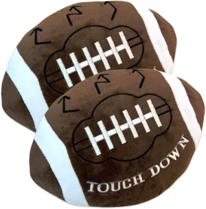 GiftExpress 2 Pack Football Plush Pillows - 12" Soft Fluffy Cotton Stuffed Football Shaped Throw Cushion Decor - Cuddly Game Day Sports Gifts for Kids & Adults