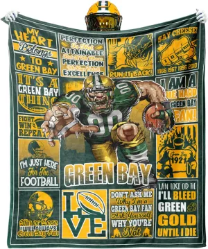 Gifts for Men, Fathers Day Sports and Outdoors Merch for Men Women Youth Fans, Football Team Throw Blanket 60"x50", City Football Style Gifts for Sofa Bed Chair