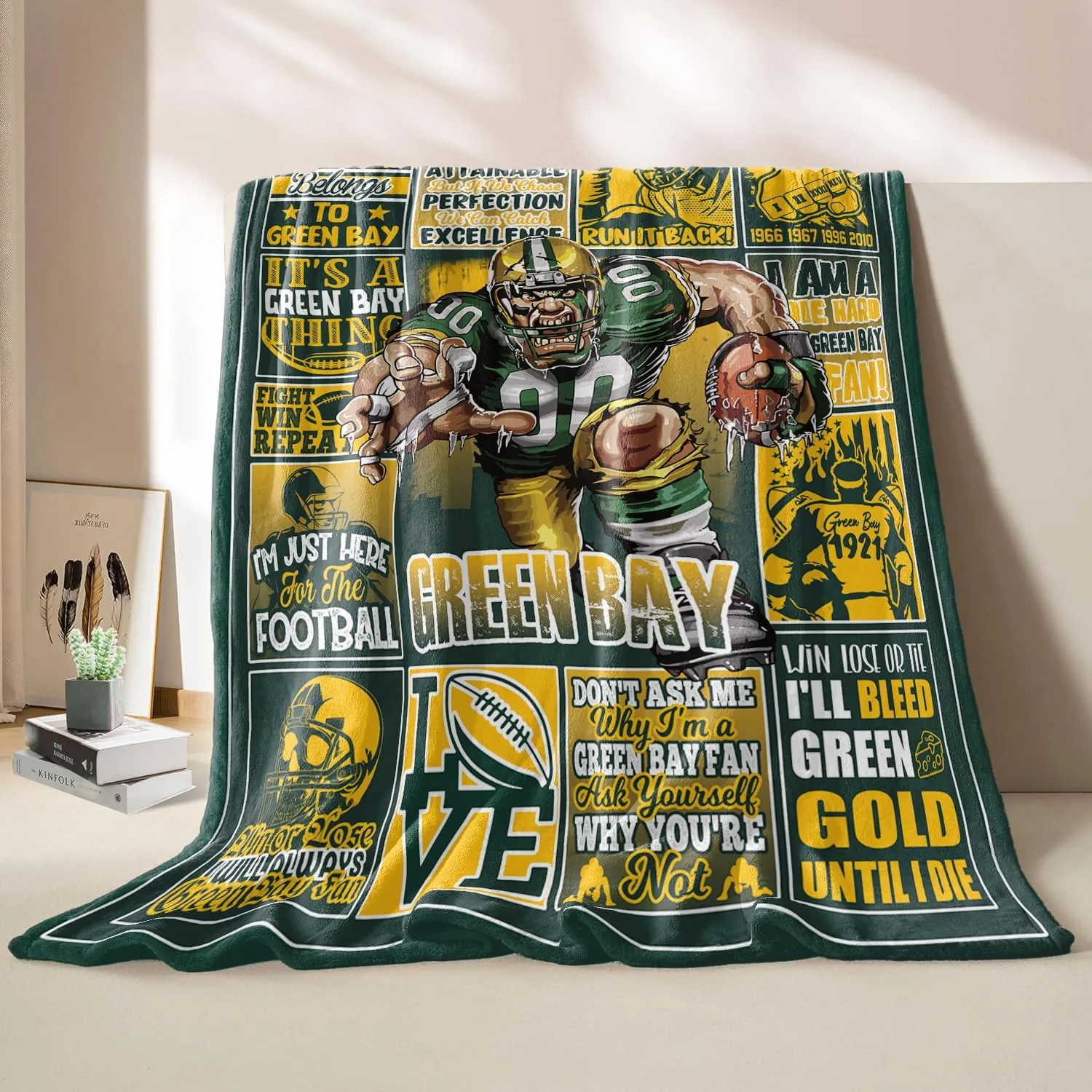 Gifts for Men, Fathers Day Sports and Outdoors Merch for Men Women Youth Fans, Football Team Throw Blanket 60"x50", City Football Style Gifts for Sofa Bed Chair