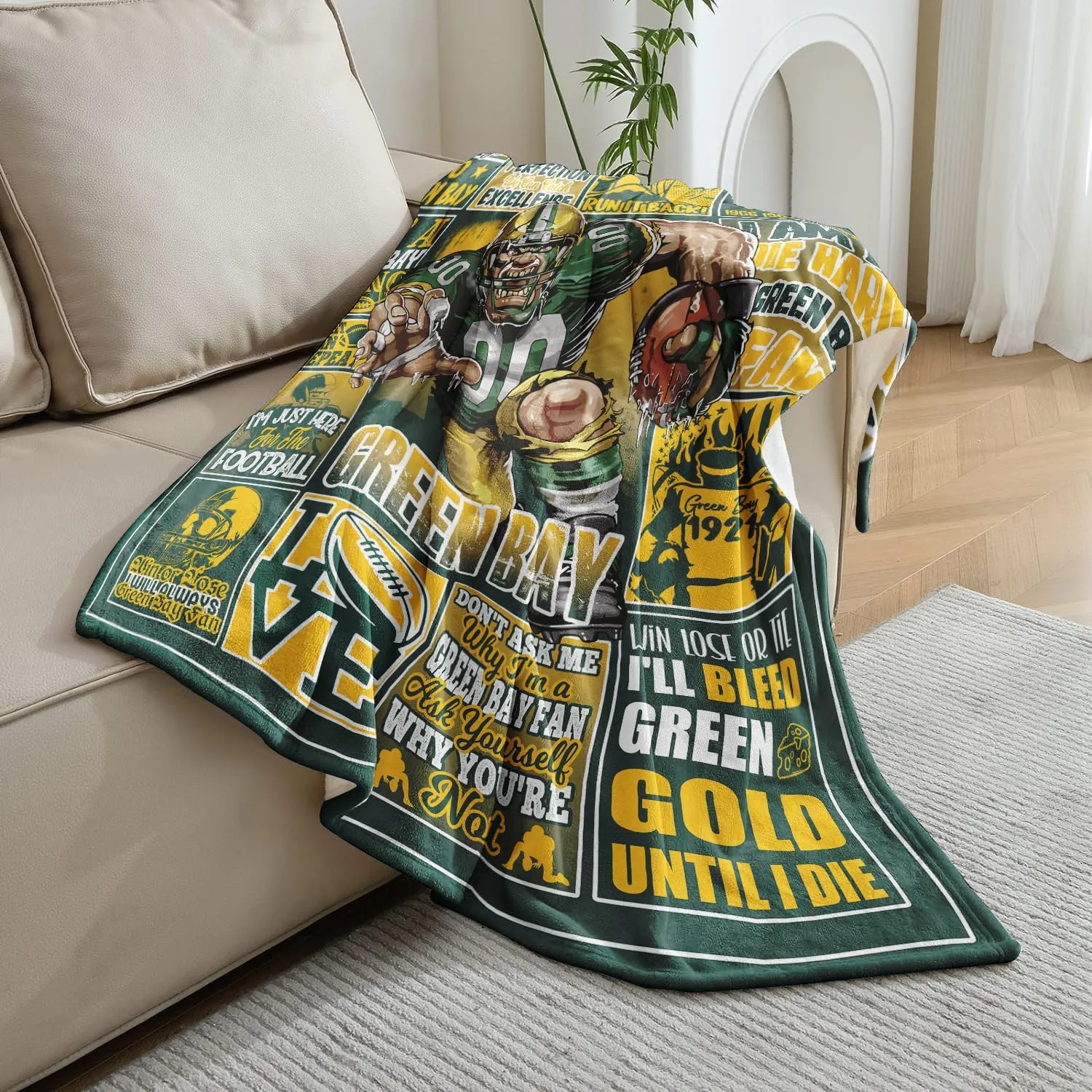 Gifts for Men, Sports and Outdoors Merch for Men Women Youth Fans, Football Team Throw Blanket 50"x40", City Football Style Gifts for Sofa Bed Chair