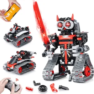 GILI Robot Building Remote Control Gift STEM Building Kit for Boys 8-12 - 3 in 1 Educational Toys for 6 7 8 9 10 11 12   Year Old Boys Birthday Gifts for Kids - Tracked Racer Car Tank Robotics