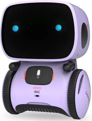 GILOBABY Kids Robot Toys, Interactive Toys Companion Smart Talking Robotic with Voice Control Touch Sensor, Singing, Dancing, Recording, Repeat, Birthday Gifts for Girls Ages 3  Years (Purple)