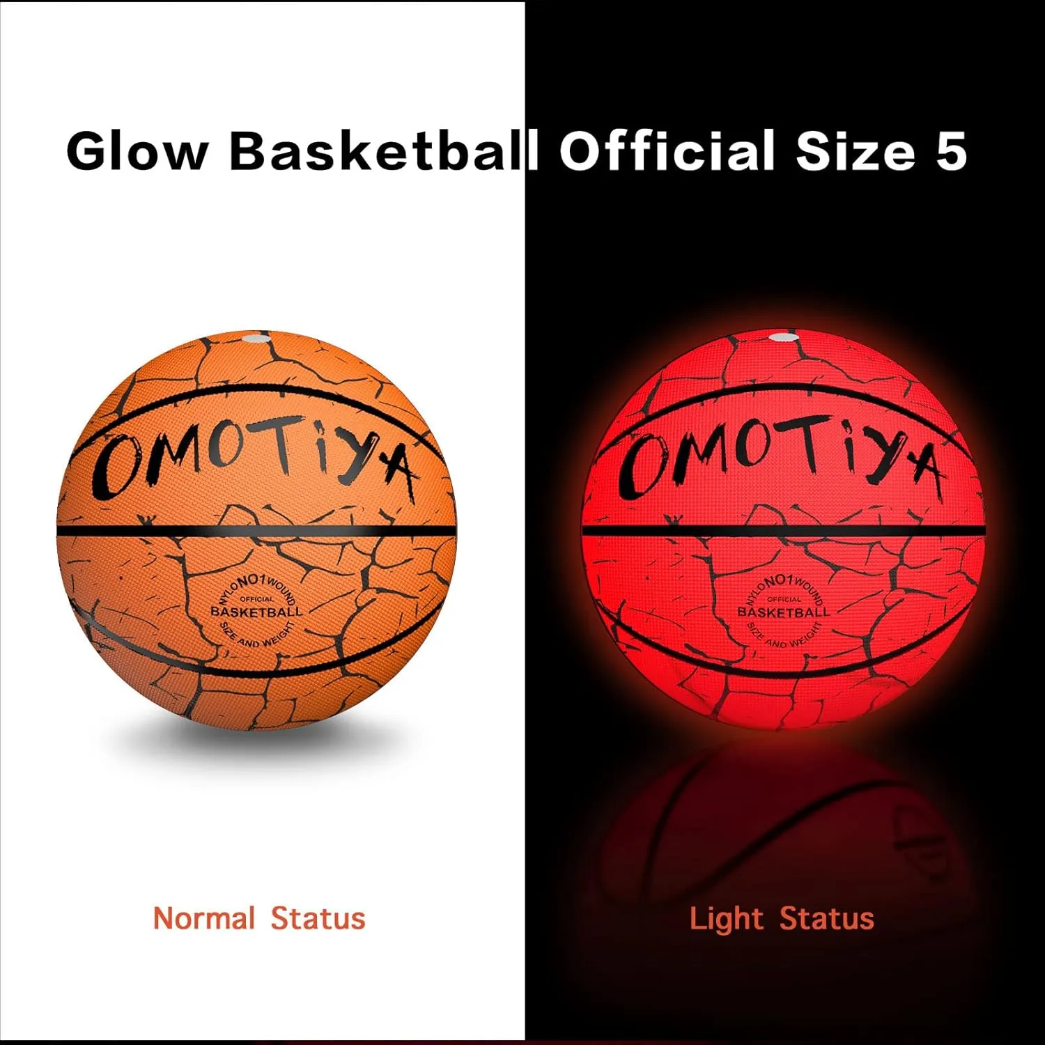Glow in The Dark Basketball, LED Light Up Basketball, Night Glowing Ball, Boys Girls Sports Gifts Accessories 8-12 Year Old, Toy Basketball Gifts Ideas for Age 8, 9, 10, 11, 12, 13  Kid Teens