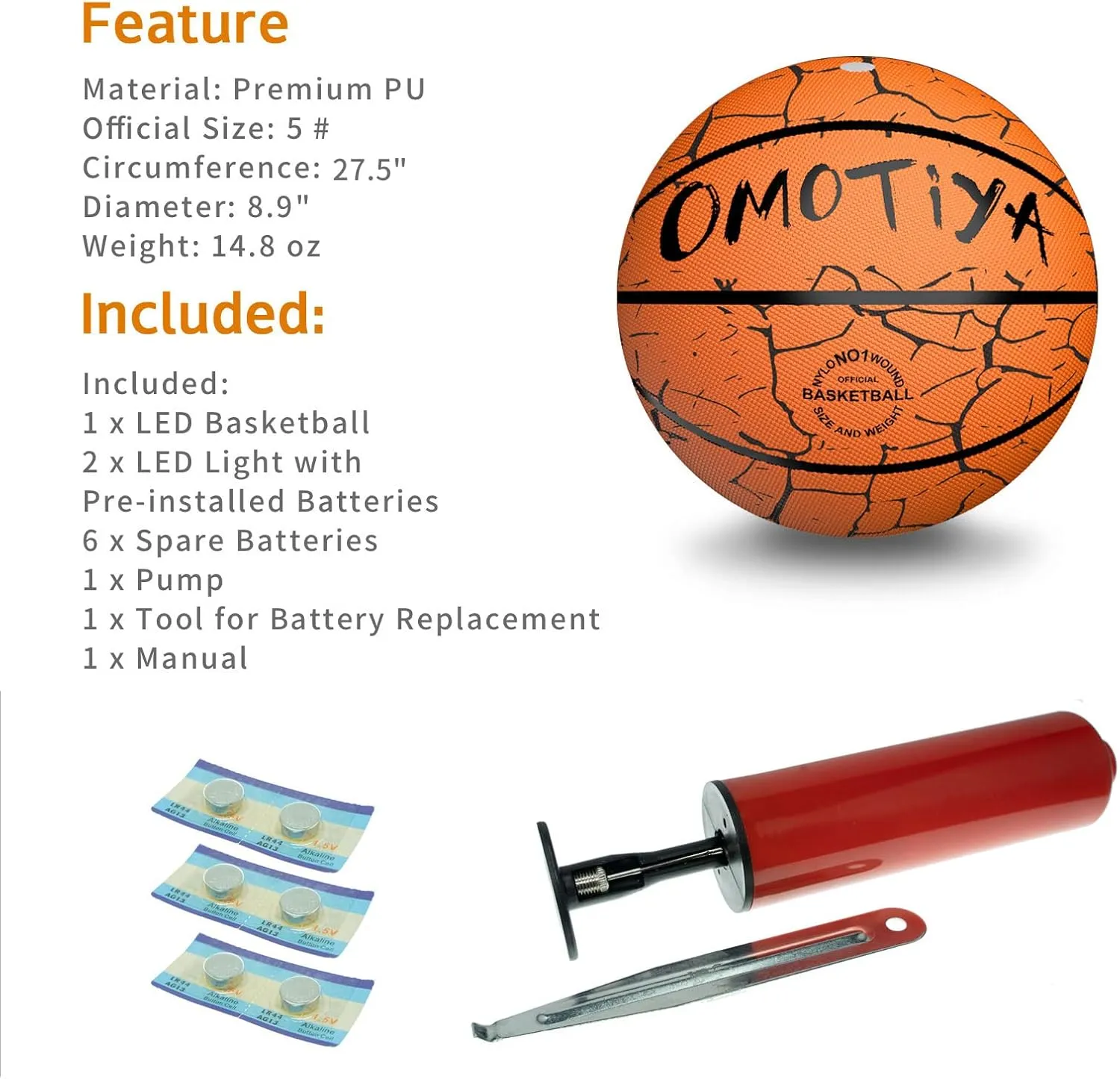 Glow in The Dark Basketball, LED Light Up Basketball, Night Glowing Ball, Boys Girls Sports Gifts Accessories 8-12 Year Old, Toy Basketball Gifts Ideas for Age 8, 9, 10, 11, 12, 13  Kid Teens