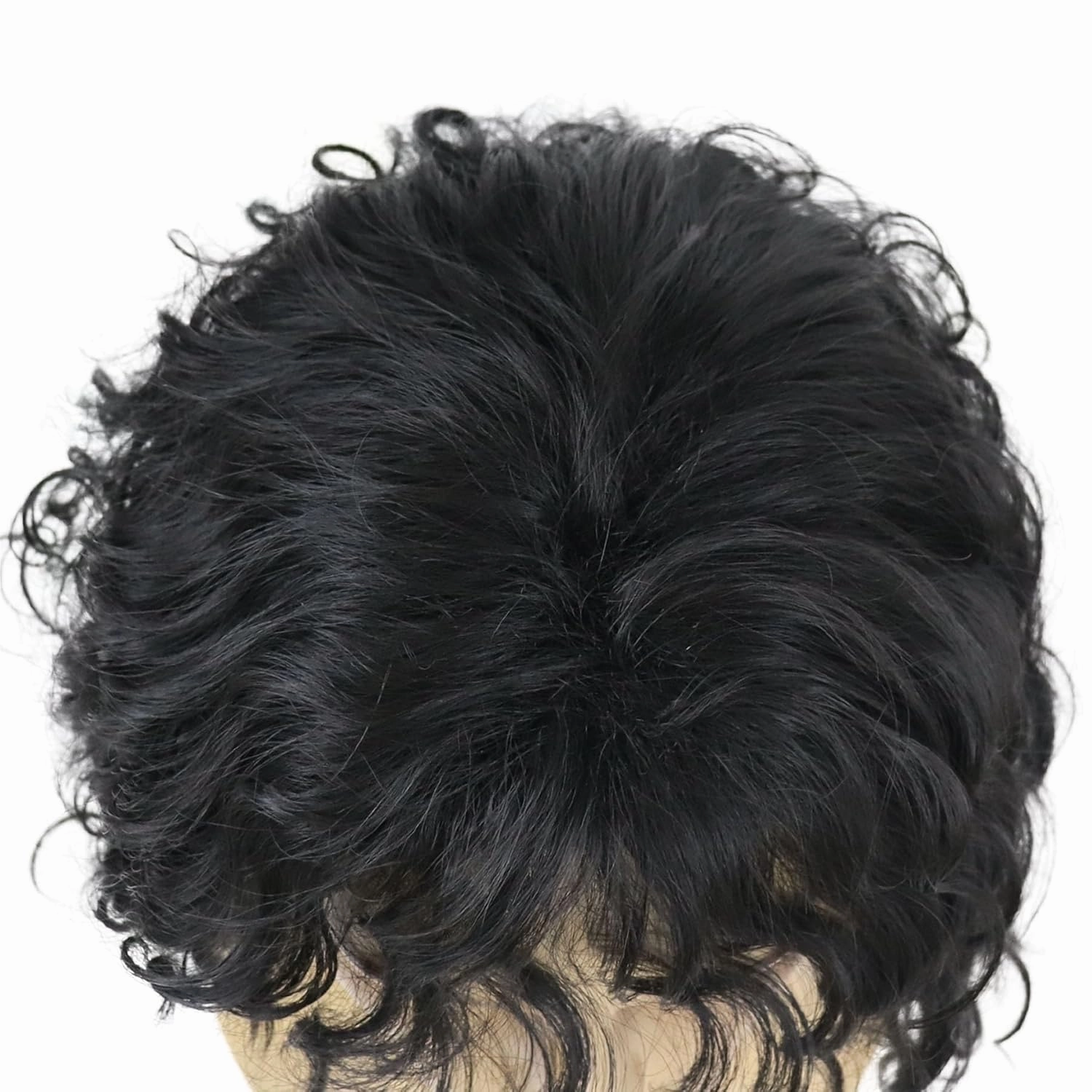GNIMEGIL 70s 80s Rocker Wigs for Men Long Curly Black Wig Natural Color Halloween Costume Anime Wig with Bangs