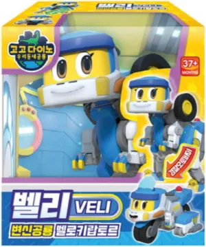 GoGo Dino Transforming Dinosaur Robot Velociraptor VELI – 2-in-1 Dino & Police Motorcycle Mode