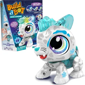 Goliath Build-a-Bot: Snow Leopard | Build Your Own Interactive Pet Snow Leopard | Easy Click 'n' Create System | 20  Piece STEM Robot Kit for Kids | for Ages 4 